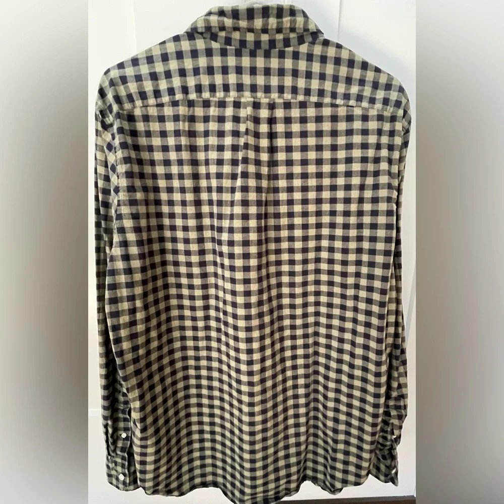 J. Crew button down shirt secret wash shirting classic fit green blue checks